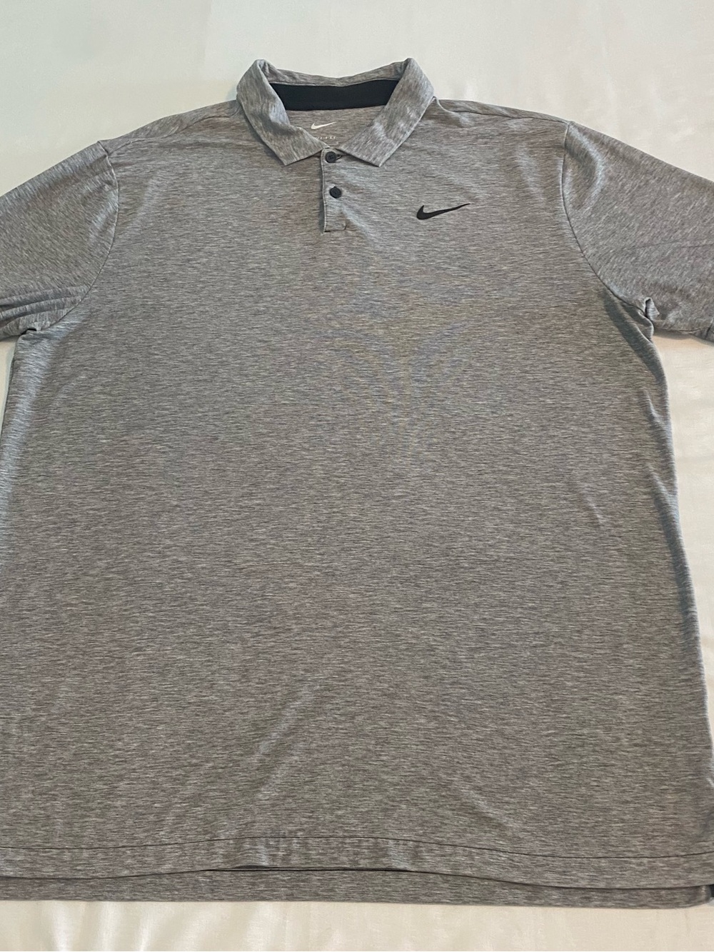 Nike Men’s Heather Gray Polo with Black Swoosh